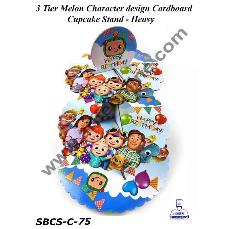 CAKE DECOR 3 Tier Melon Character design Cardboard Cupcake Stand - Heavy