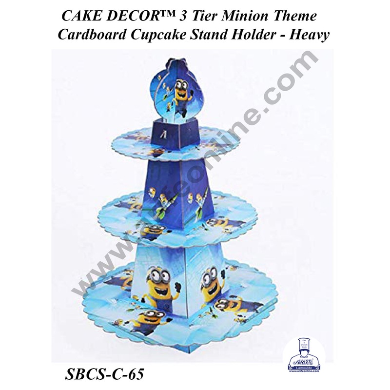 CAKE DECOR 3 Tier Minion Theme Cardboard Cupcake Stand Holder - Heavy