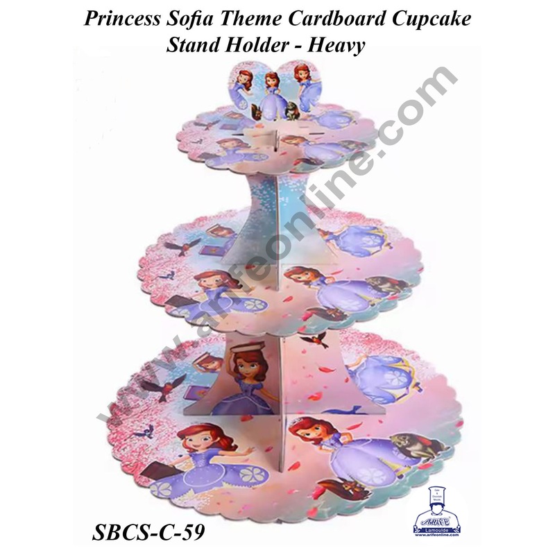 CAKE DECOR 3 Tier Princess Sofia Theme Cardboard Cupcake Stand Holder - Heavy