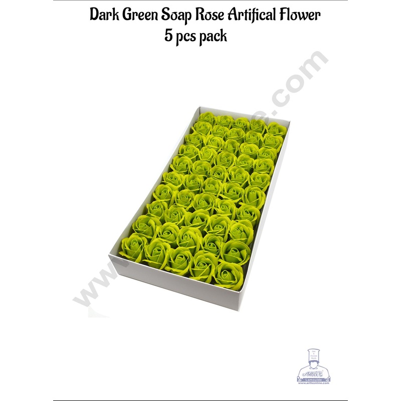 CAKE DECOR Artificial Rose Scented Flower For Cake Decoration  ( 5 Pcs pack )