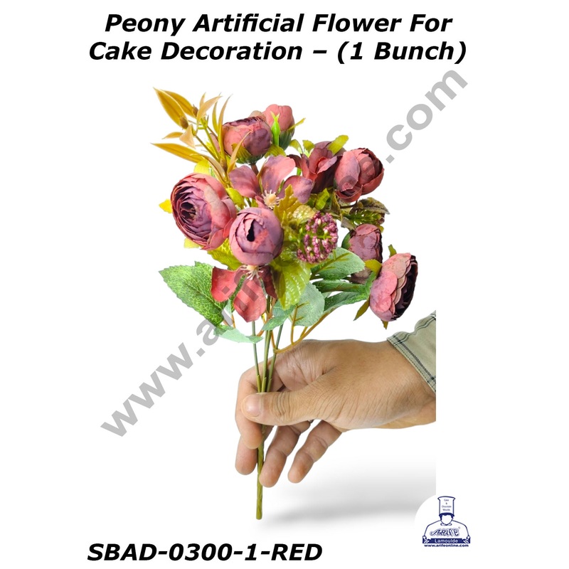 CAKE DECOR Peony Artificial Flower For Cake Decoration  (1 Bunch)
