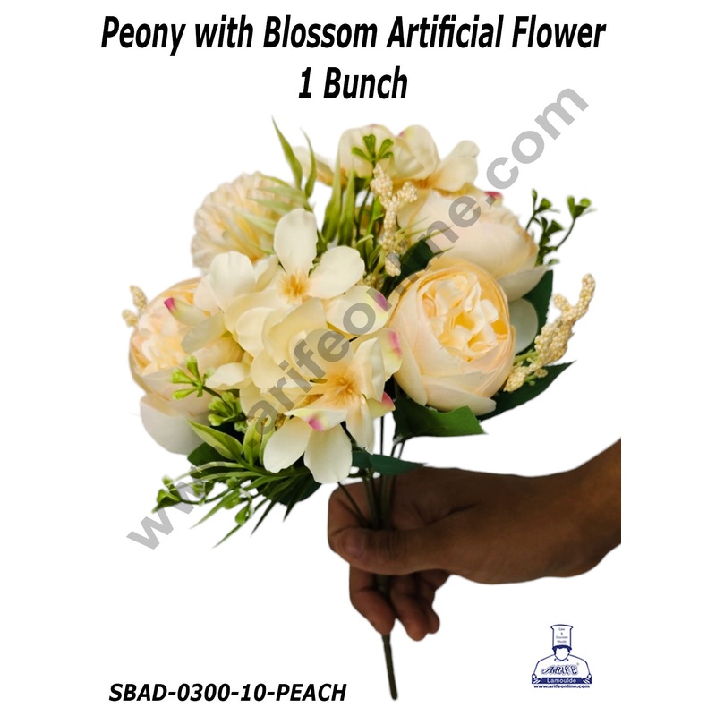CAKE DECOR Peony with Blossom  Artificial Flower For Cake Decoration  (1 Bunch)
