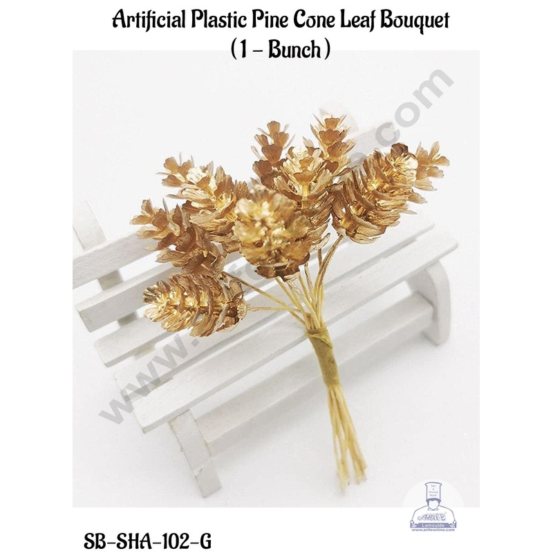 CAKE DECOR Pine Cone Plastic Artificial Flower Bouquet For Cake Decoration  (1 Bunch)