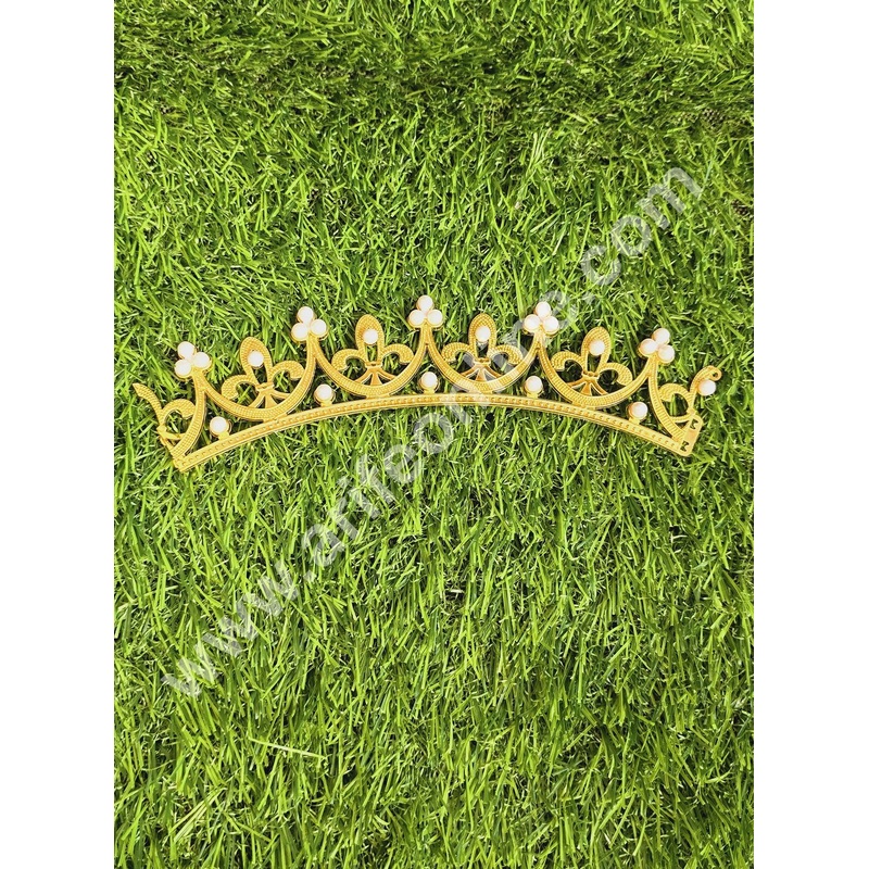 CAKE DECOR Plastic Crown Topper For Cake And Cupcake Decorations - Gold