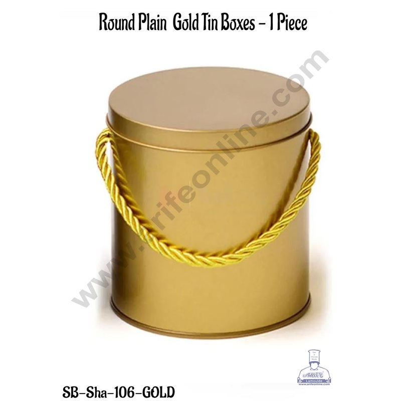 CAKE DECOR Round plain Tin Boxes - 1 Piece | Gift Box | Chocolate Box | Jewellery Box |