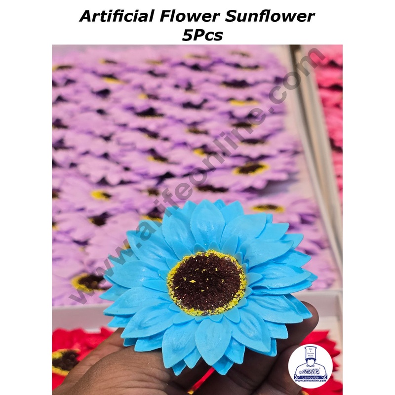 CAKE DECOR Scented Sunflower Artificial Flower For Cake Decoration ( 5 Pcs pack )