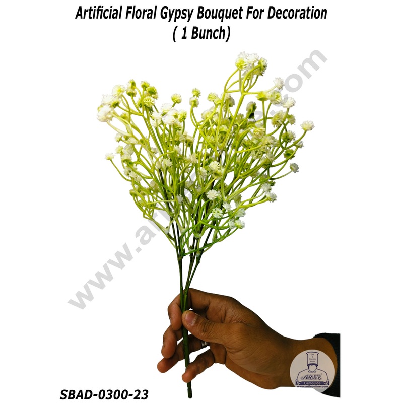 CAKE DECORArtificial Floral Gyps Bouquet for Decoration  (1 Bunch)