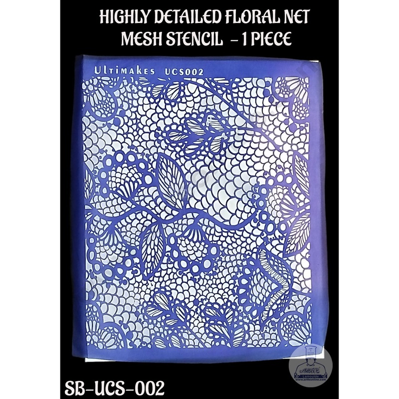 ULTIMAKES HIGHLY DETAILED FLORAL NET  MESH STENCIL  - 1 PIECE