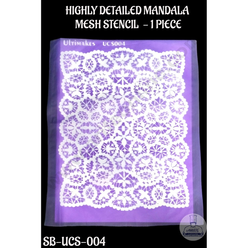 ULTIMAKES HIGHLY DETAILED MANDALA MESH STENCIL  - 1 PIECE