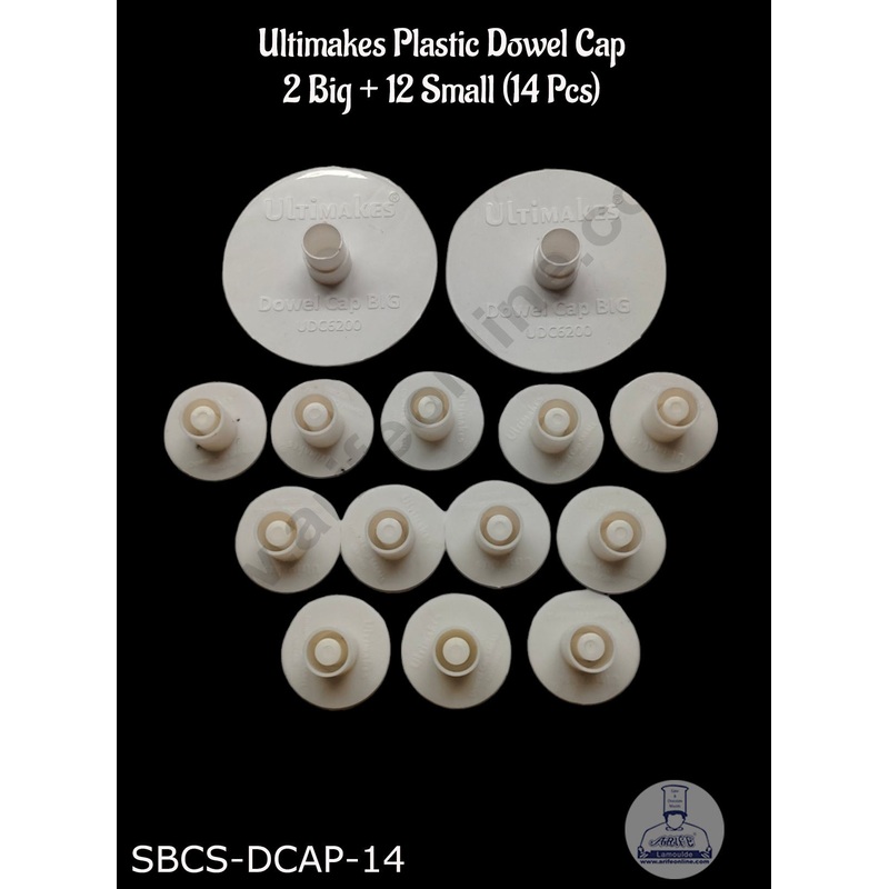 Ultimakes Plastic Dowel Cap  2 Big + 12 Small (14 Pcs)