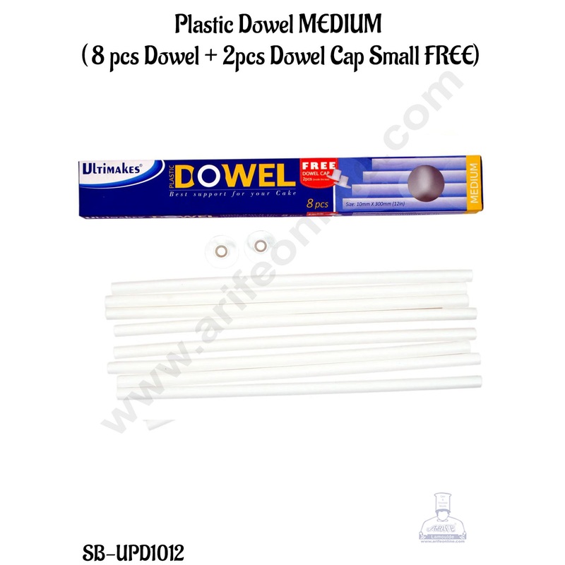 Ultimakes Plastic Dowel Medium (8 Pcs Dowel + 2pcs Dowel Cap Small FREE)