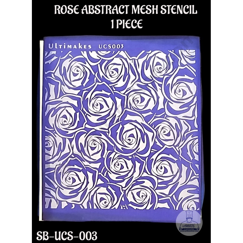 ULTIMAKES ROSE ABSTRACT CAKE MESH STENCIL - 1 PIECE