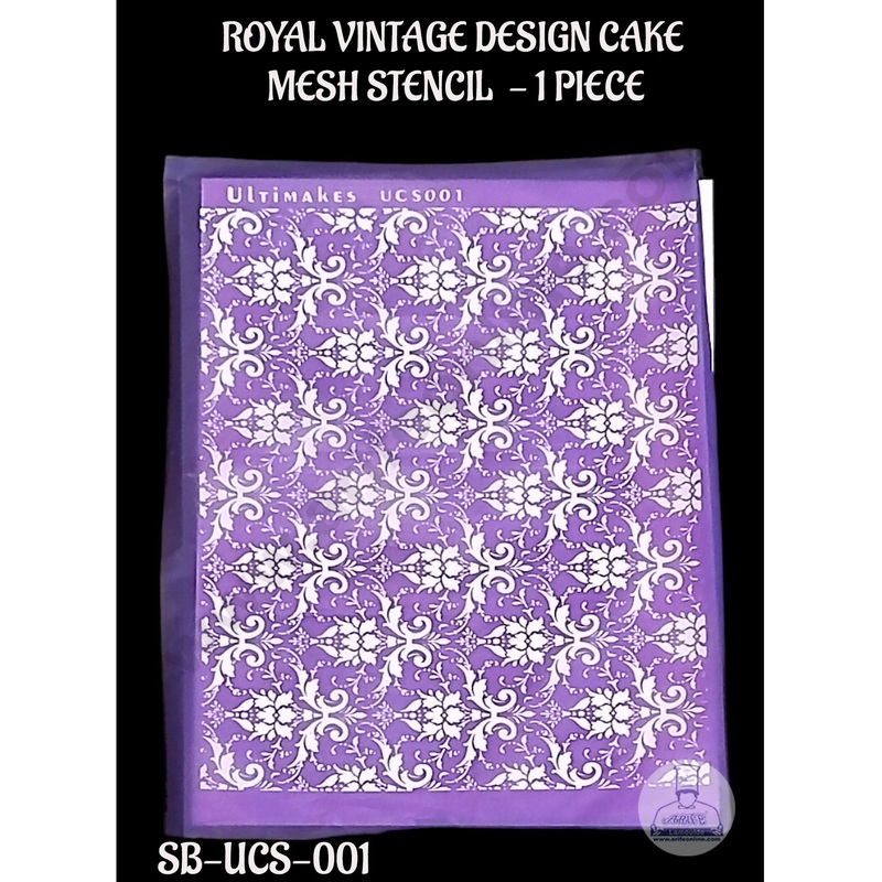 ULTIMAKES ROYAL VINTAGE DESIGN MESH CAKE STENCIL  1 PIECE