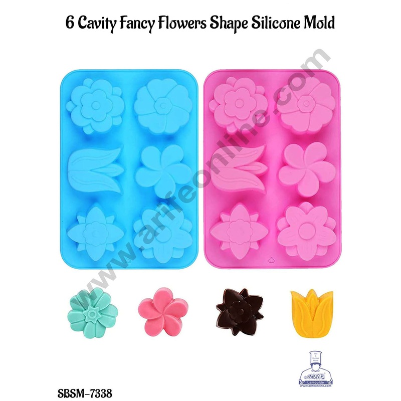 CAKE DECOR 6 Cavity Fancy Flowers Shape Silicone Mold |Tulip and Different Flower Shapes Silicone Mold.