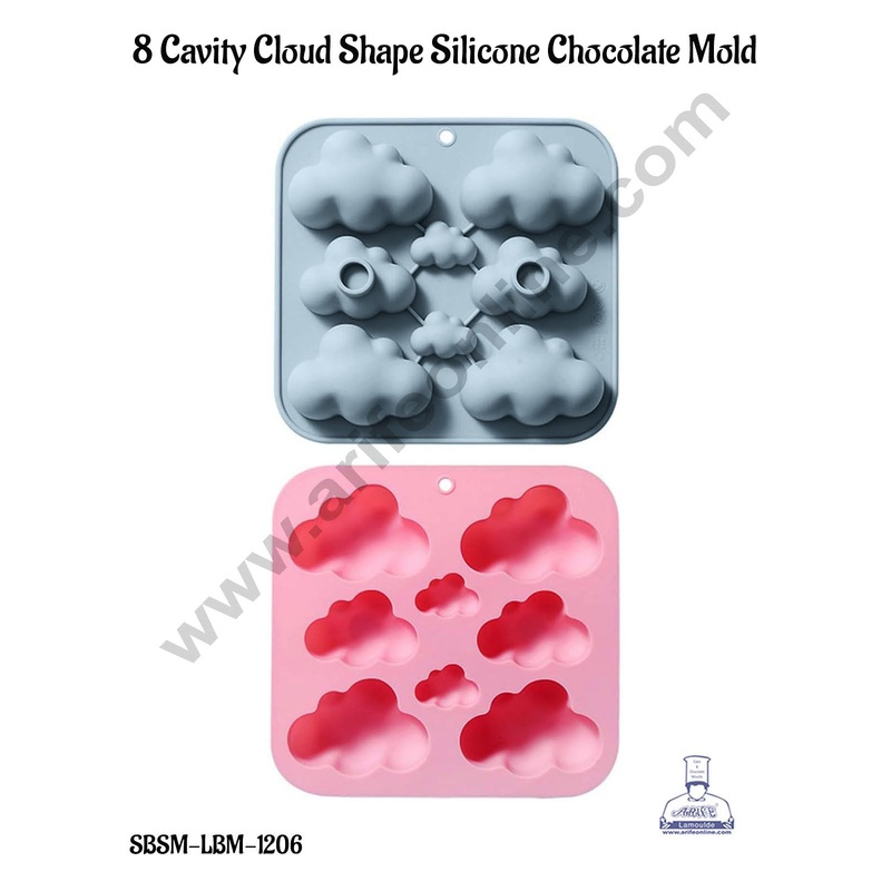 CAKE DECOR 8 Cavity Cloud Shape Silicone Chocolate Mould | Muffin Mould