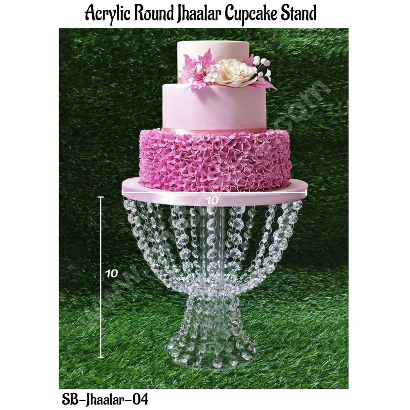 CAKE DECOR Acrylic Round Jhaalar Cupcake Stand (SB-Jhaalar-04)