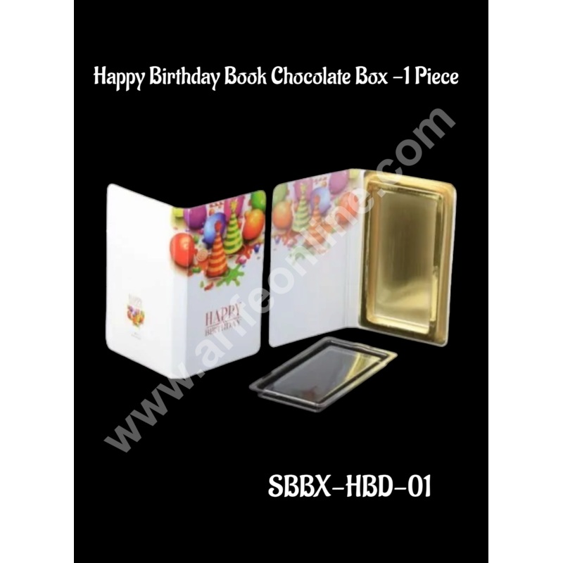 CAKE DECOR Happy Birthday Book  Chocolate Box (Pack of 1Pc)