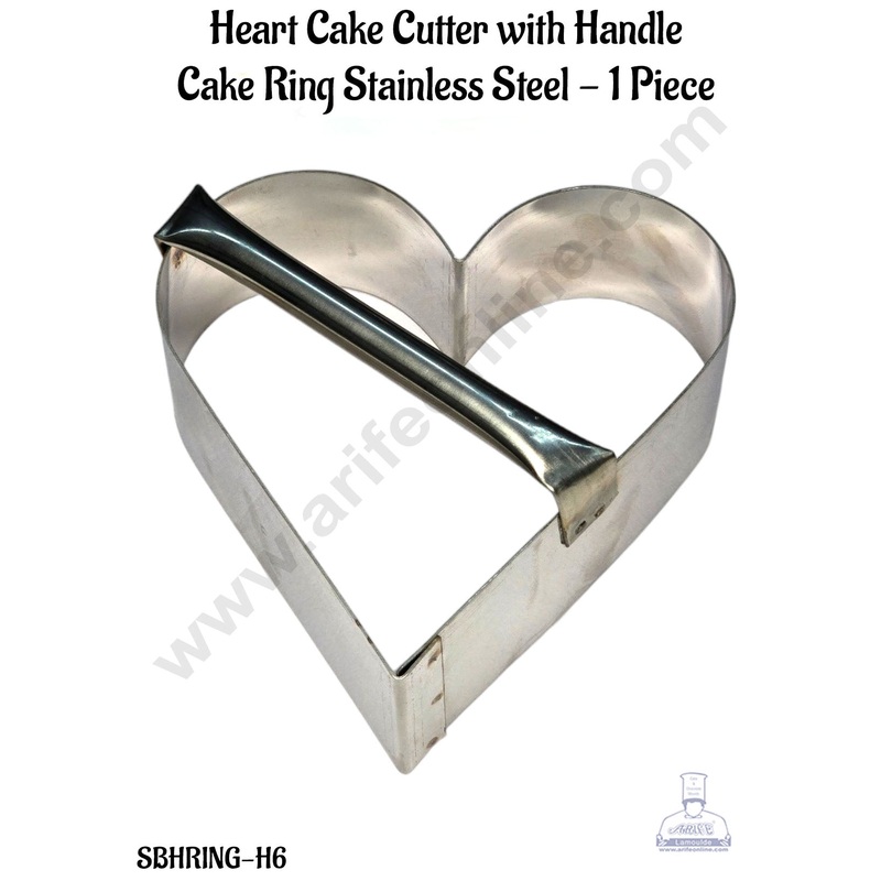 CAKE DECOR Heart Cake Cutter with Handle | Cake Ring Stainless Steel | Heavy Ring (SBHRING-H6 )