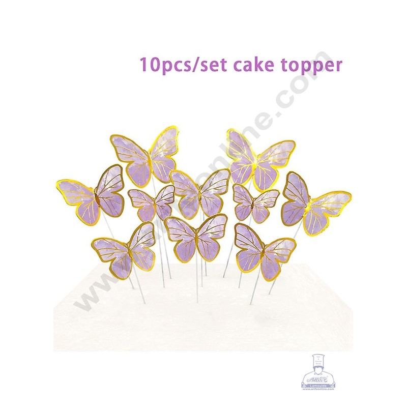 CAKE DECOR  Imported Purple Butterfly With Stick Paper Topper for Cake & Cupcake Decoration (SBMT-PT-IMP-015)