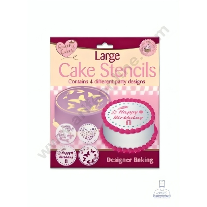 CAKE DECOR Large Cake Stencils -  4 Pcs/Set (SBST-DX-4P00)