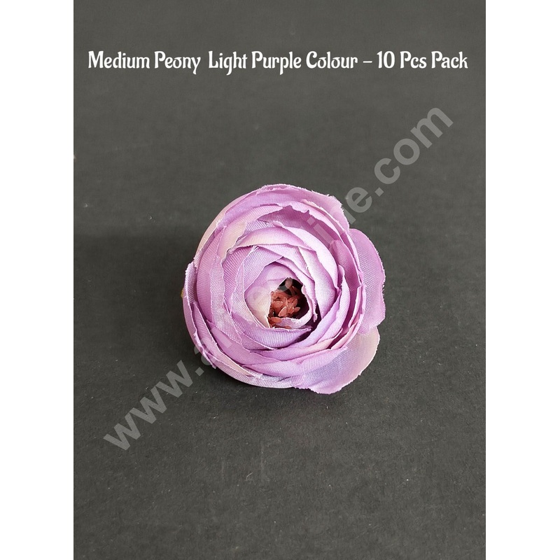 CAKE DECOR Medium Peony Artificial Flower For Cake Decoration  Light Purple Colour  ( 10 Pcs Pack )