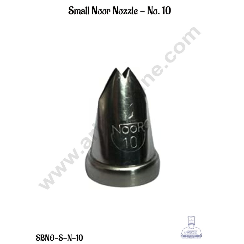 CAKE DECOR Small Noor Icing Tip Nozzle No. 10 Shape Icing Nozzle with Collar Ring | Piping Steel Nozzle