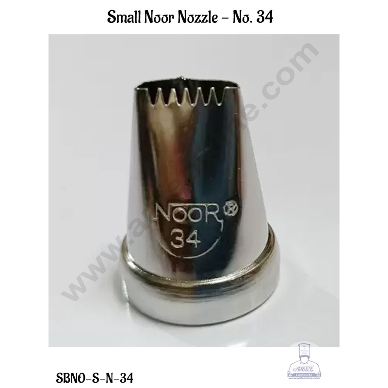 CAKE DECOR Small Noor Multi-opening Icing Nozzle No. 34 with Collar Ring | Piping Steel Nozzle