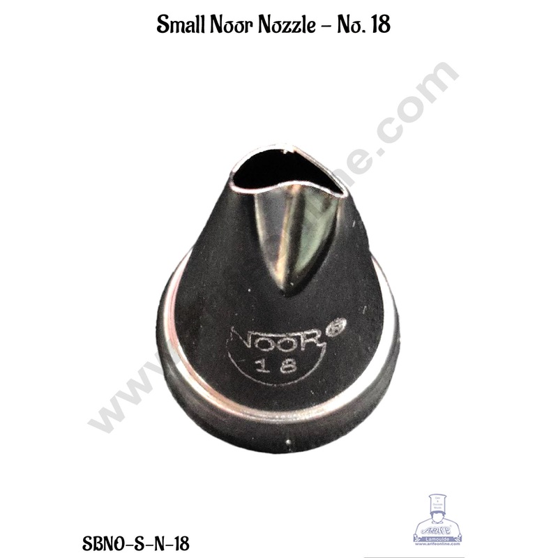 CAKE DECOR Small Stainless Steel Noor Nozzle No.18 Cake Icing with Collar Ring | Piping Steel Nozzle