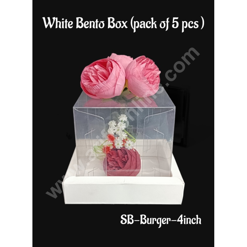 CAKE DECOR White Bento Box  ( Pack of 5 pcs )
