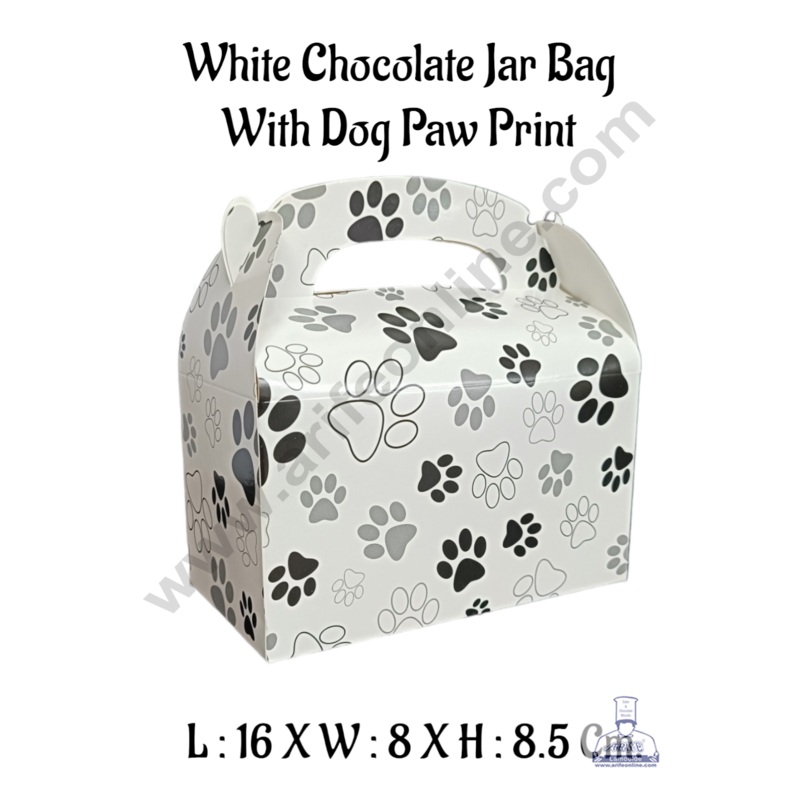 CAKE DECOR White Chocolate Jar Bag With Dog Paw Print (10 Pcs)