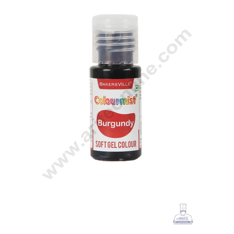 Colourmist Soft Gel Paste Food Color Burdundy 20g | Edible Gel Colour For Fondant