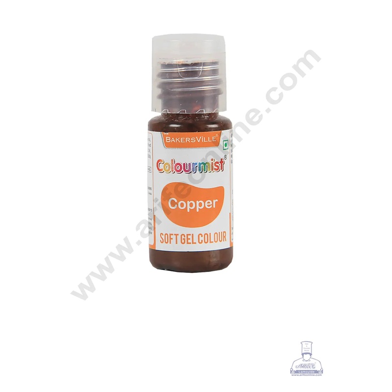 Colourmist Soft Gel Paste Food Color Copper 20g | Edible Gel Colour For Fondant