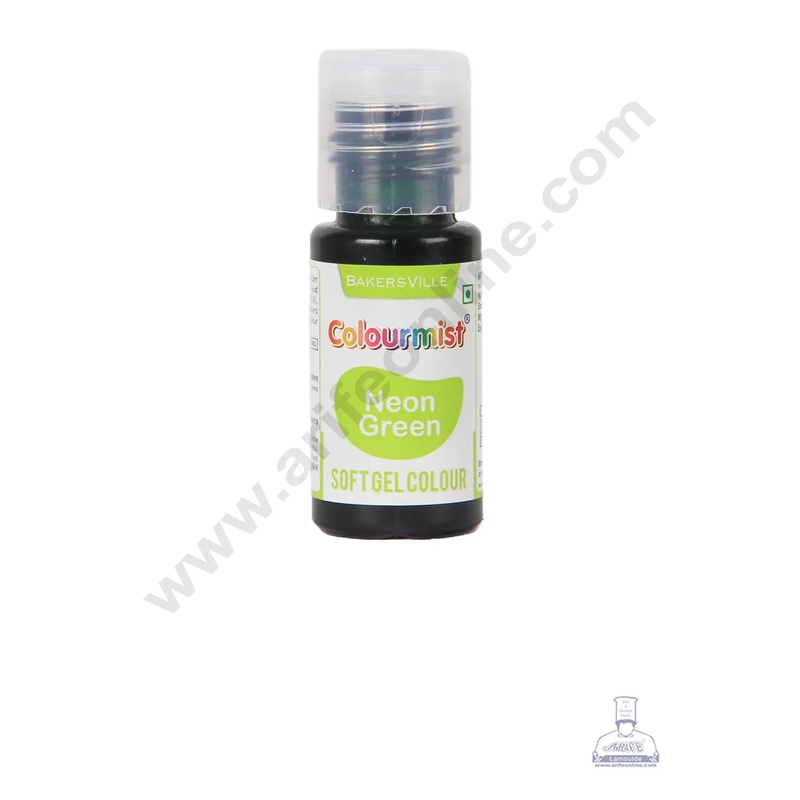 Colourmist Soft Gel Paste Food Color Neon Green 20g | Edible Gel Colour For Fondant