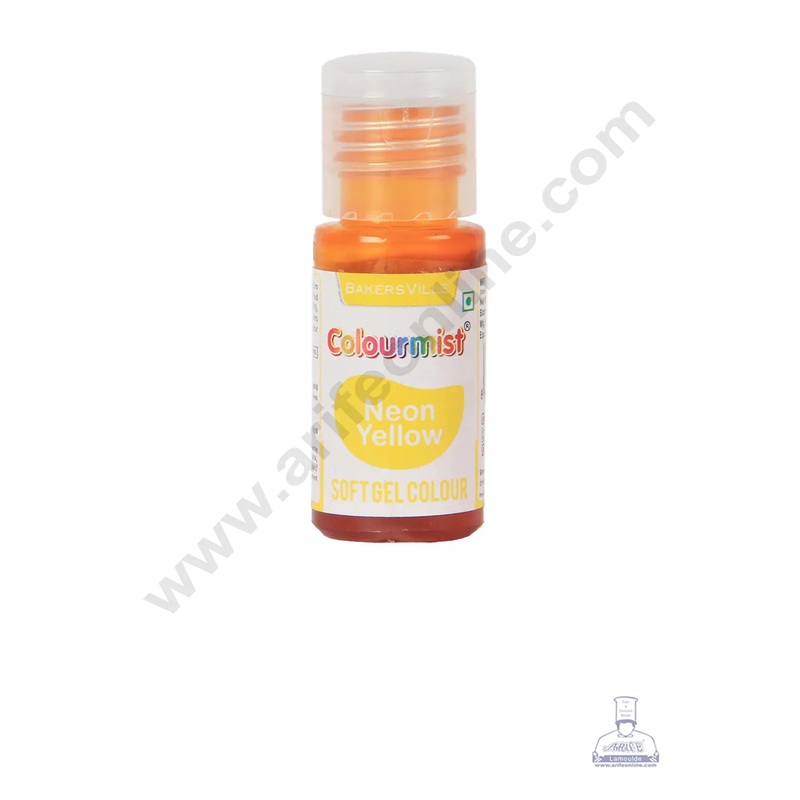 Colourmist Soft Gel Paste Food Color Neon Yellow 20g | Edible Gel Colour For Fondant