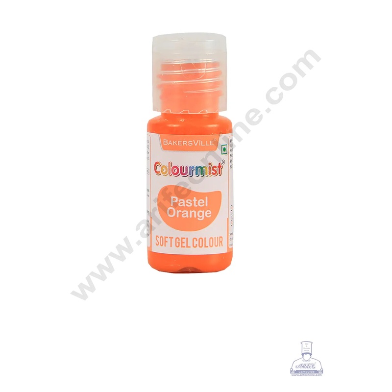 Colourmist Soft Gel Paste Food Color Pastel Orange  20g | Edible Gel Colour For Fondant