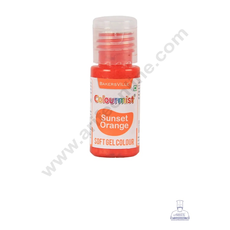 Colourmist Soft Gel Paste Food Color Sunset Orange  20g | Edible Gel Colour For Fondant