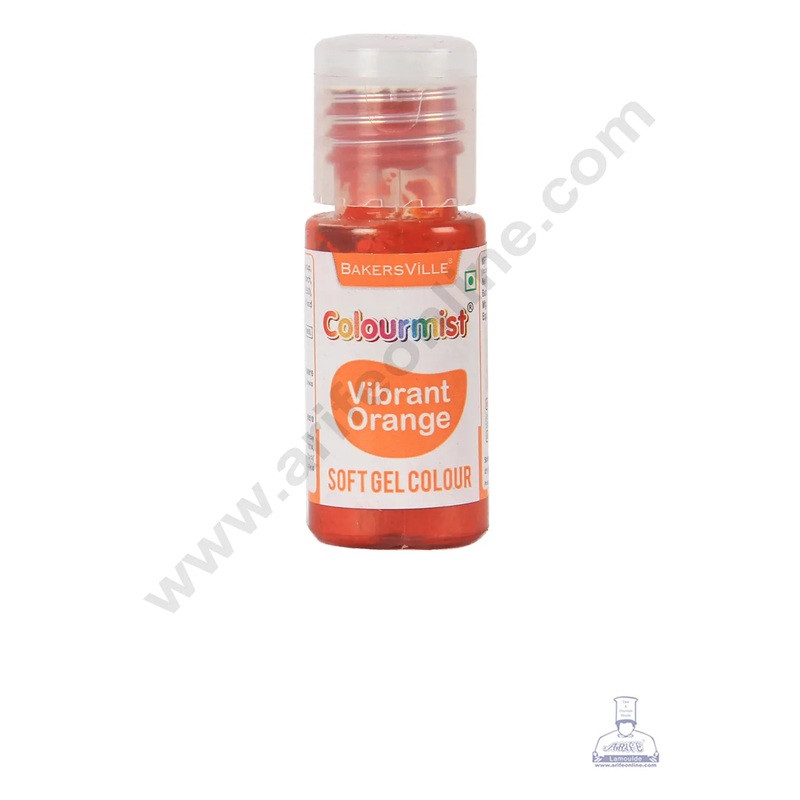 Colourmist Soft Gel Paste Food Color Vibrant Orange 20g | Edible Gel Colour For Fondant
