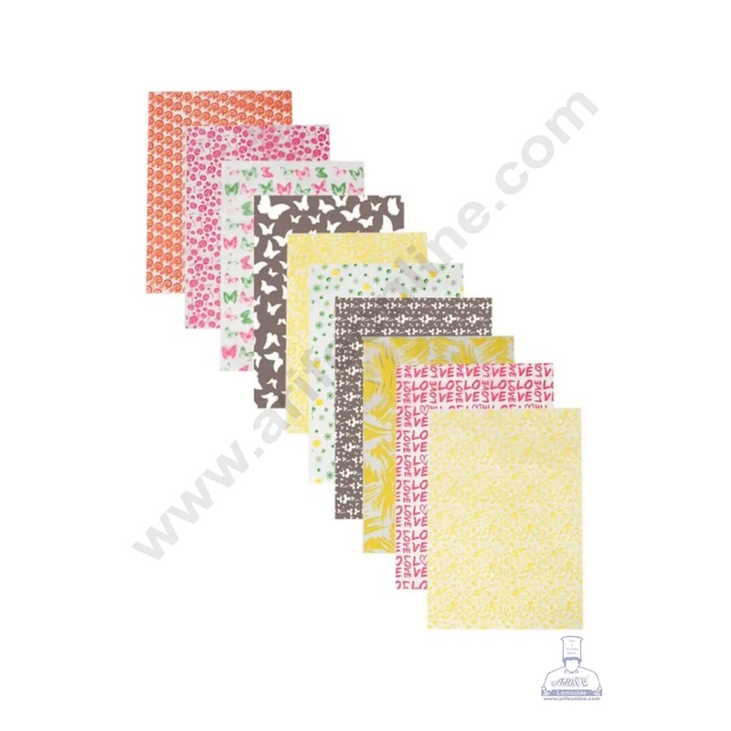 TTM Chocolate Transfer Sheet for Decoration 10 Patterns - Total 50 sheets - Set 1
