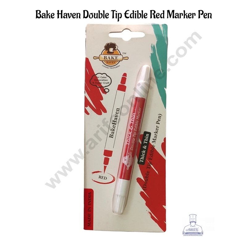 Bake Haven 1 Piece Double Tip Edible Red Marker Pen (SBBH-RED)