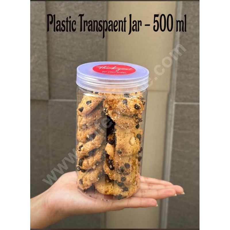 CAKE DECOR 1 Piece Plastic Transparent Jar - 500 ml