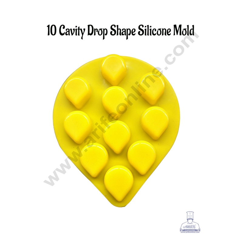 CAKE DECOR 10 Cavity Drop Shape Silicone Chocolate Mold | Candy Mousse jelly Mold