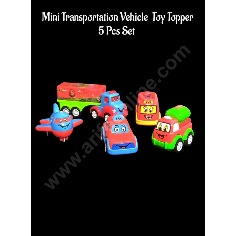 CAKE DECOR 5 Pcs Set Mini Transport Vehicle Toy Cake Topper