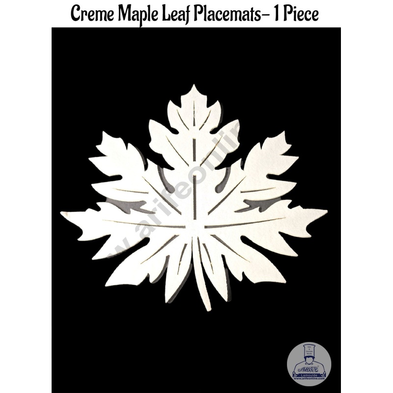 CAKE DECOR Creme Maple Leaf Placemats | Decoration for wall hanging | 1 Piece