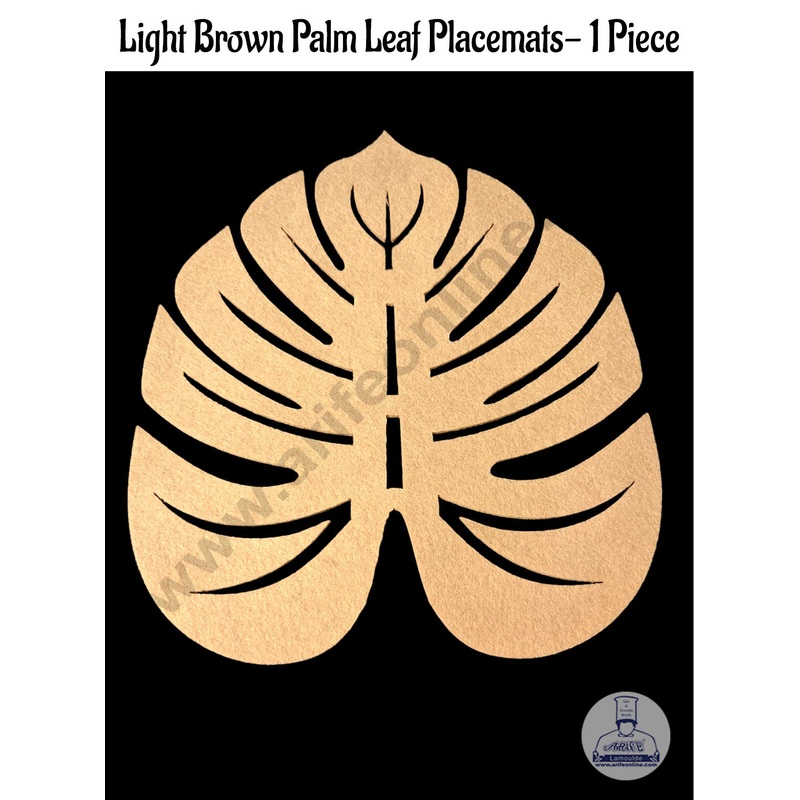 CAKE DECOR Light Brown Palm Leaf Placemats | Decoration for wall hanging | 1 Piece