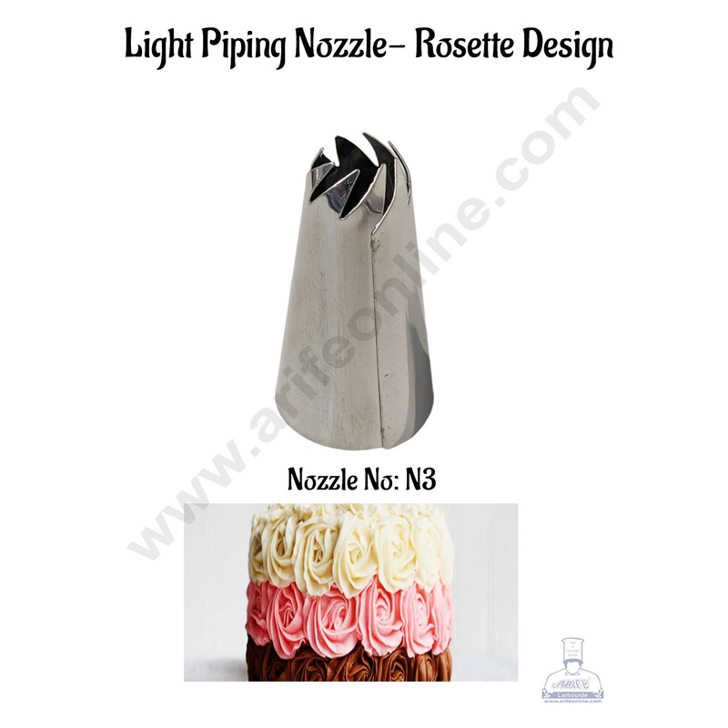 CAKE DECOR  Light Piping Nozzle No. N3- Rosette Design