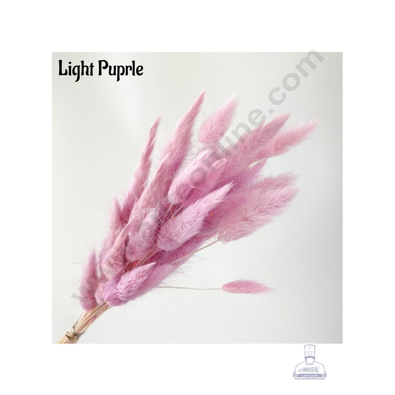 CAKE DECOR Light Purple Color Natural Bunny Tails For Cake Decoration Bouquet Wedding Party Centerpieces Decorative  Light Purple (50 pcs pack)
