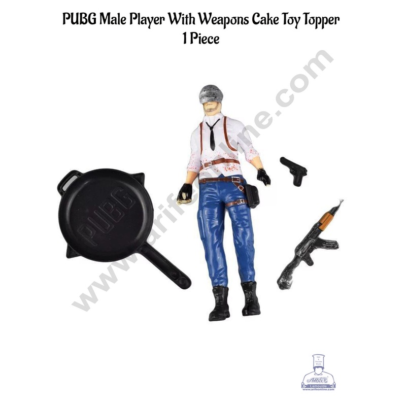 CAKE DECOR PUBG Male Player With Weapons Cake Toy Topper - 1 Piece