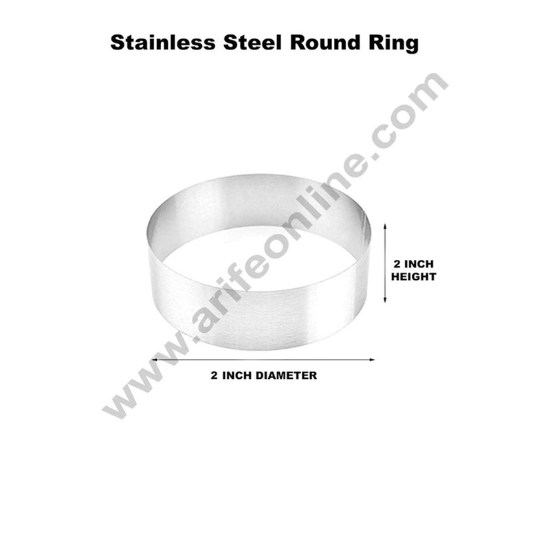 Cake Decor Round Cake Ring and Burger Ring Stainless Steel Heavy Ring (2 inch Diameter X 2 inch Height )
