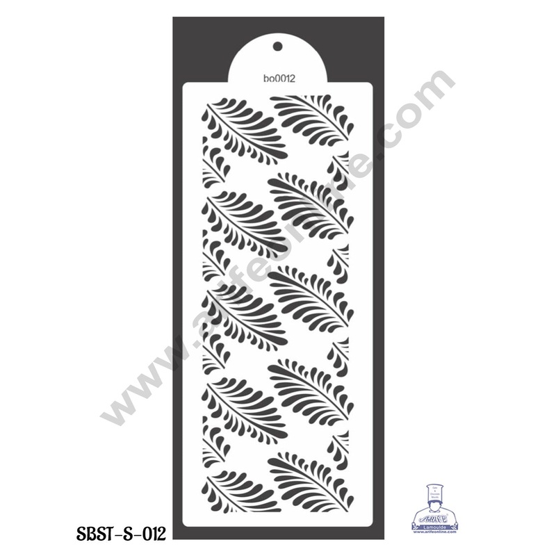 CAKE DECOR Small Wedding Cake Stencil, Cake Border Side Decoration Tool Drop Leaf Design  (SBST-S-012)