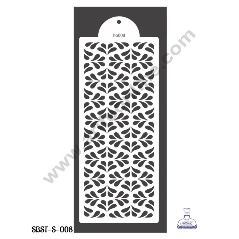 CAKE DECOR Small Wedding Cake Stencil, Cake Border Side Decoration Tool Drop Leaves Design  (SBST-S-008)